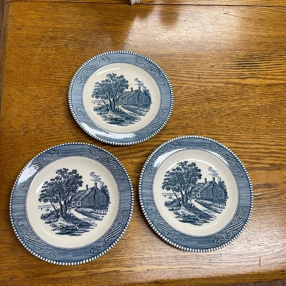 Currier & Ives Blue Collection by Royal Salad Plate - Picture 2 of 7